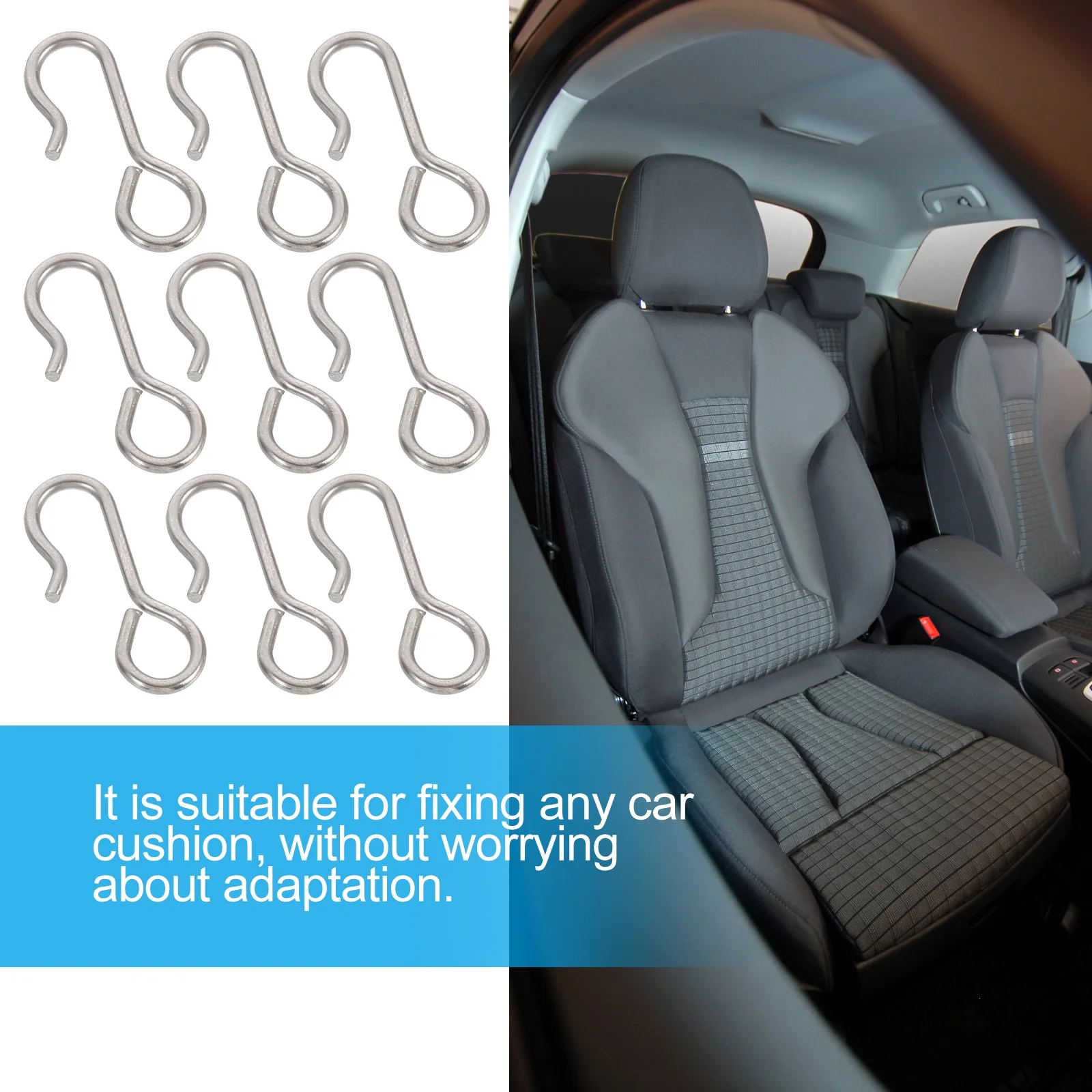 

100pcs Car Cushion Hooks Heavy Duty Iron Material For Auto Seat Cover Fixing Durable Vehicle Seat Mat Fasteners Car Interior