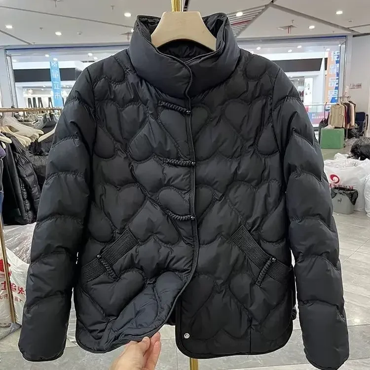 

2021, европейская осенне-зимняя женская пуховая хлопковая куртка, пригородная куртка с воротником-стойкой в стиле ретро