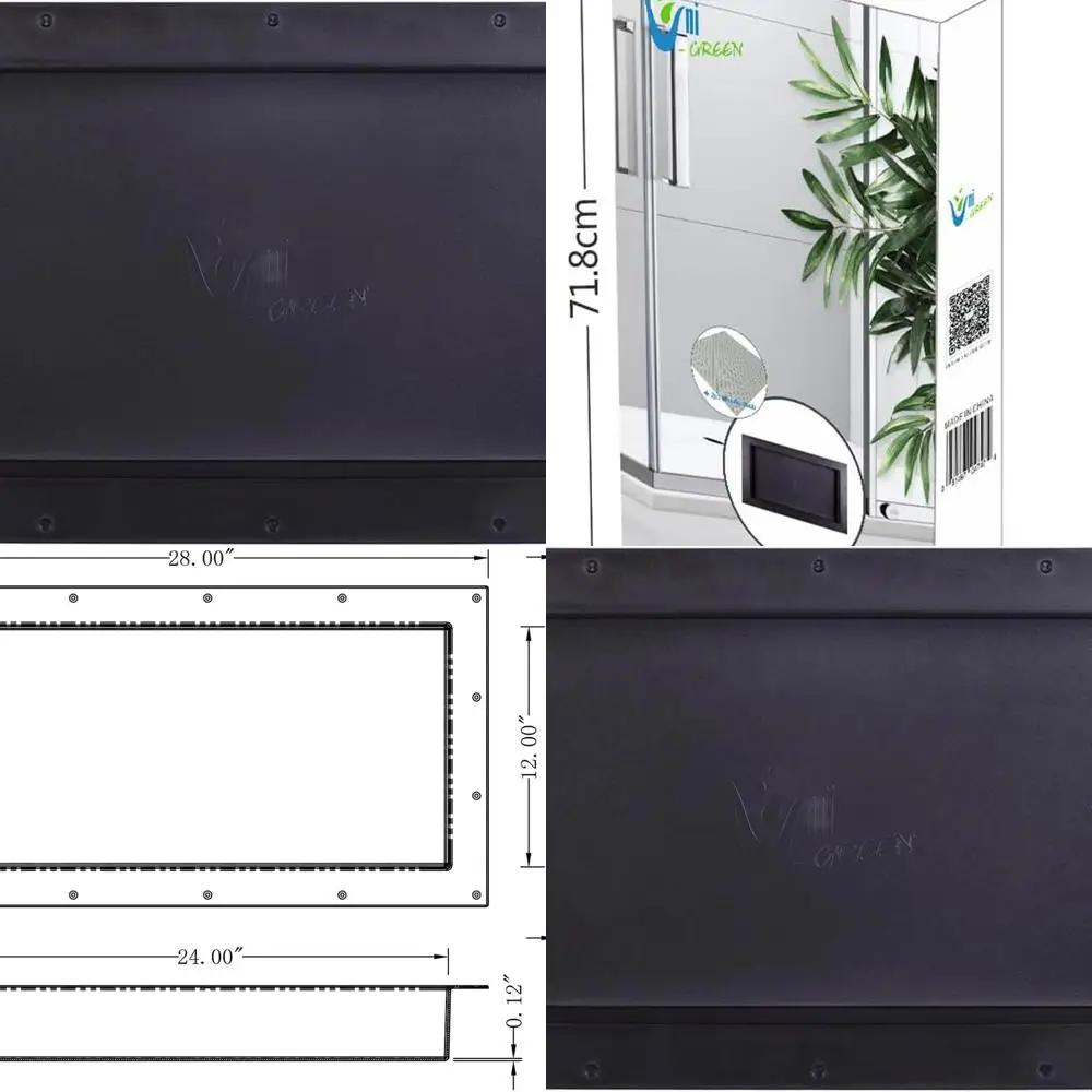 

Black Recessed Shower Niche, 16x28 Tile-Ready Storage Shelf for Bathroom, Easy Install, Leak-Free