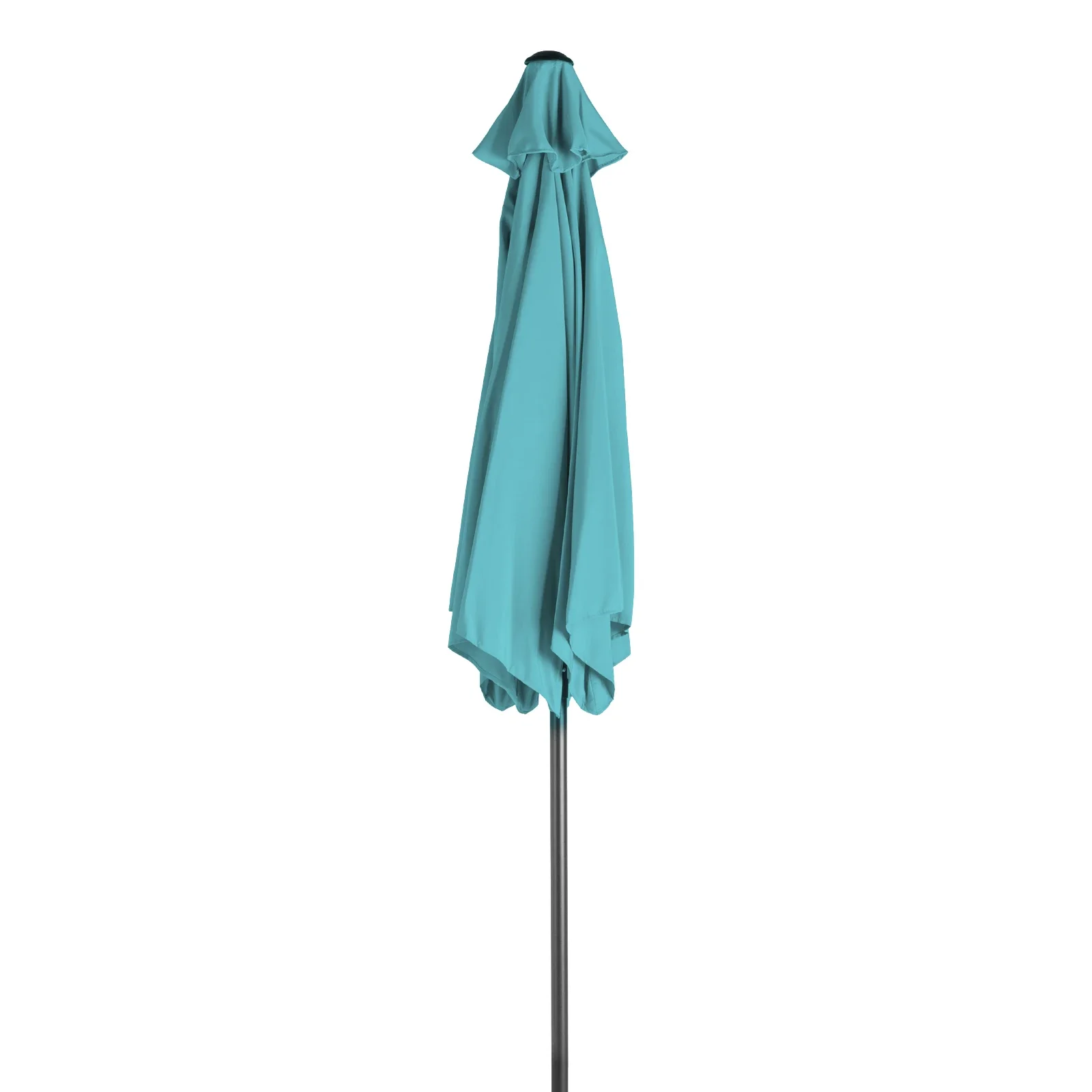9ft Patio Umbrella, Outdoor Market Umbrella with Push Button Tilt, Crank Handle, 6 Sturdy Iron Ribs, UPF 50+ Waterproof Polyester Canopy, KD Design for Garden, Deck, Backyard, Poolside, Sky Blue