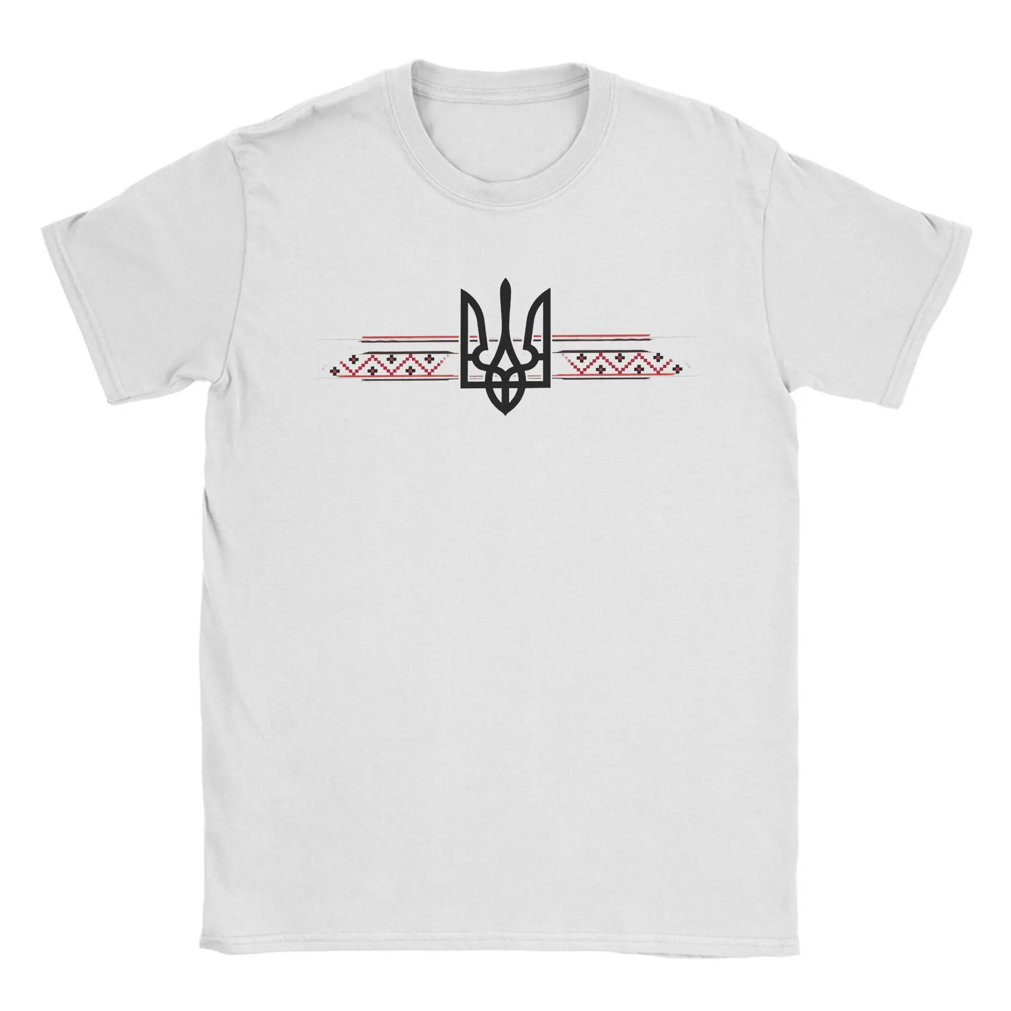 Men Ukrainian Tryzub Trident Vyshyvanka Red Black T Shirts Cotton Tees Summer Y2K Short Sleeve T Shirt O-Neck Casual Tee Shirt