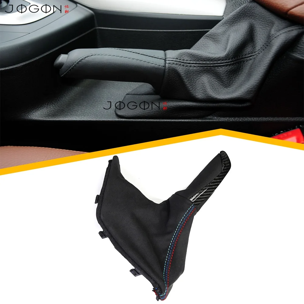 

Dry Carbon Fiber Alcantara Car Console Gear Handbrake Cover For Bmw 1 2 Series F20 F21 Carbon Fiber Interior Accessories