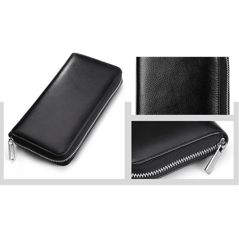 

Black Anti-Theft Wallet Long Paragraph Zipper Clutch Purse Multi-Functional Credit Card Holder Cash Coin Organizer for Special
