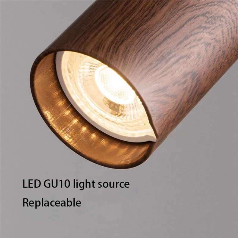 ABVA-Aluminum Material Adjustable Angle Led Spot Light Mounted Spotlights Small Ceiling Lamp Walnut Design