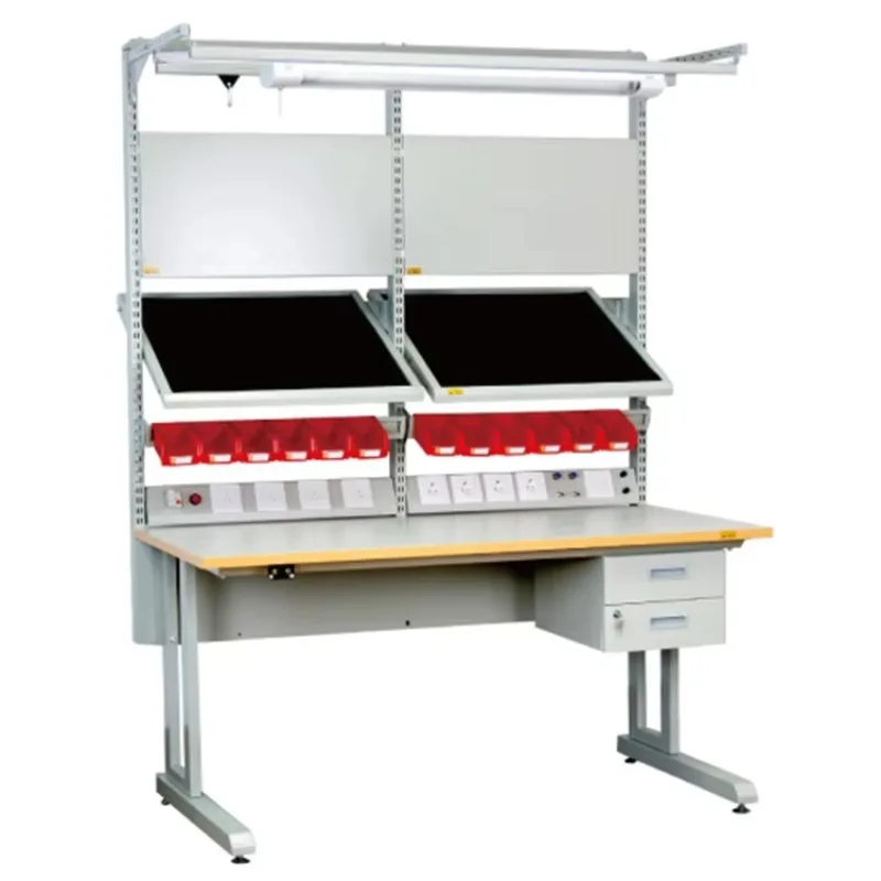 Leenol Assembly Line Inspection Work Table Adjustable ESD Wooden Workbench