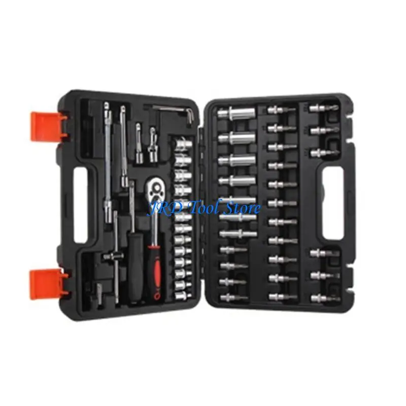 A2UD polyvalent 1/4 "Drive 53PCS Socket Catchet Closet Set with Organizers Case pour l'entretien des véhicules l'utilisation