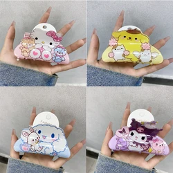 Sanrio HelloKitty Hair Clip Women Cute Cartoon Cinnamoroll Hair Claw Girl Anime Kuromi Hairpins Melody Kid Hair Accessories Gift