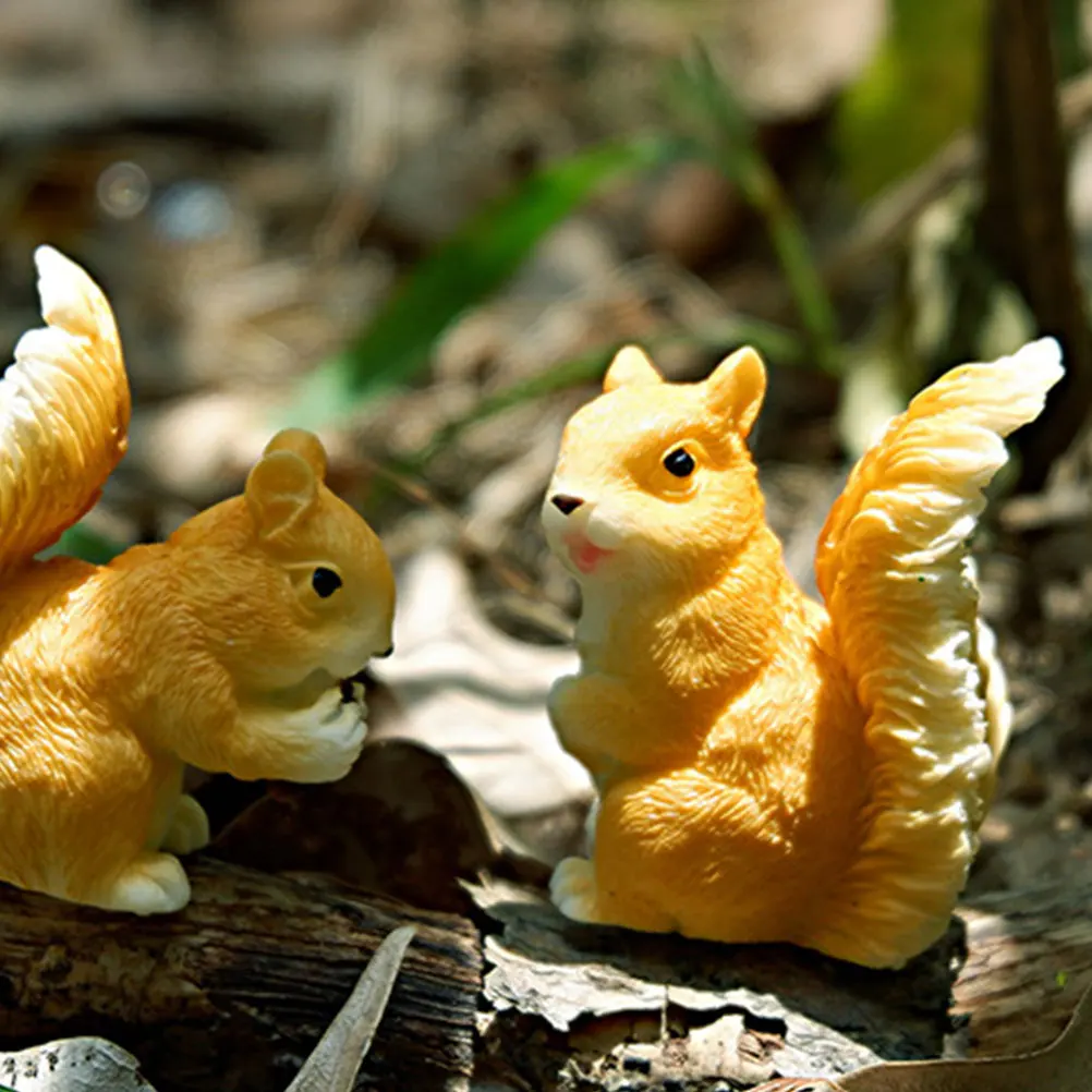 

4pcs Mini Figurines Resin Craft Ornament Garden Bonsai Decoration Desktop Animal Statues Cute Miniature Garden Accessories