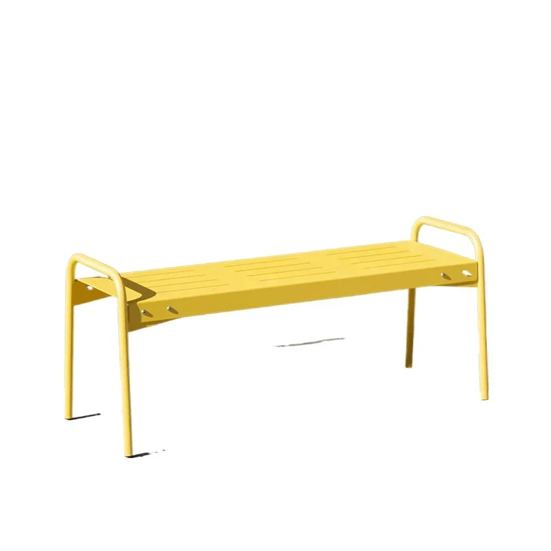 

Iron Park Bench Courtyard Cafe Gym Rest Chair Dopamine Color