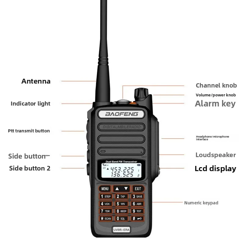 Practical bestseller BAOFENG  UV9R-ERA 18W Waterproof Marine VHF Radio UV-5R Long Range Walkie Talkie for Outdoor & Road Trip