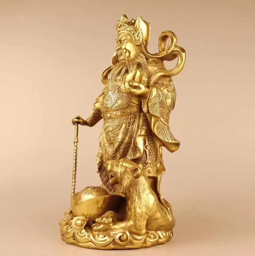 Metal standing Yuanbao, Wu Caishen, Zhao Gongming, 16 * 14 * 30cm decoration, home, office, cultural and creative ornaments