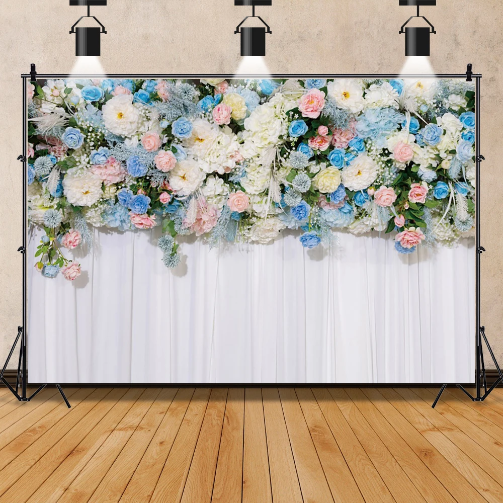 Laeacco Wedding Backdrop Decoration Photocall Bridal Shower photography Valentine's Day Flower Wall Background For Studio Photo