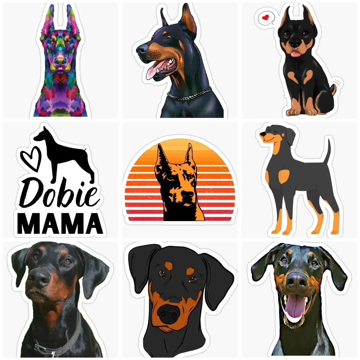 

Doberman Dog Pets Creative Sticker for Motorcycle Window Truck Camper Van Bicycle Car Wall Door Glass PVC Decal Accessories