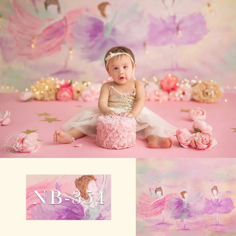 

Mocsicka Ballet Dance Newborn Baby Shower Backdrop Spray Paint Girl Ballet Dance Pink Studio Photo Background Birthday Prop