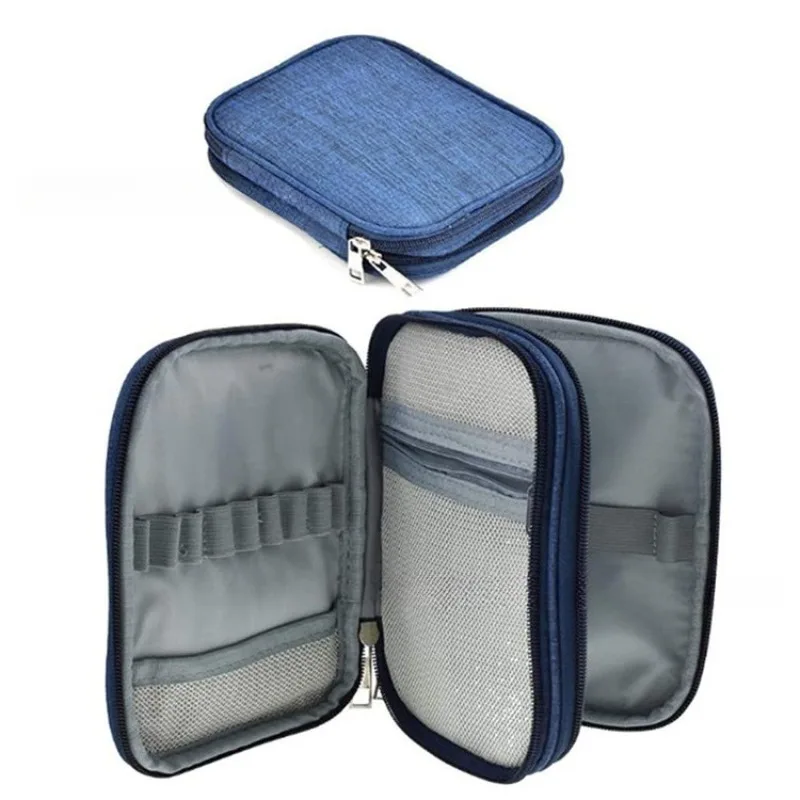 

Оксфордская сумка для хранения инструментов для вязания крючком с веб-карманами для различных игл для вязания крючком (только сумка) Сумка-органайзер Джинсовая сине-серая