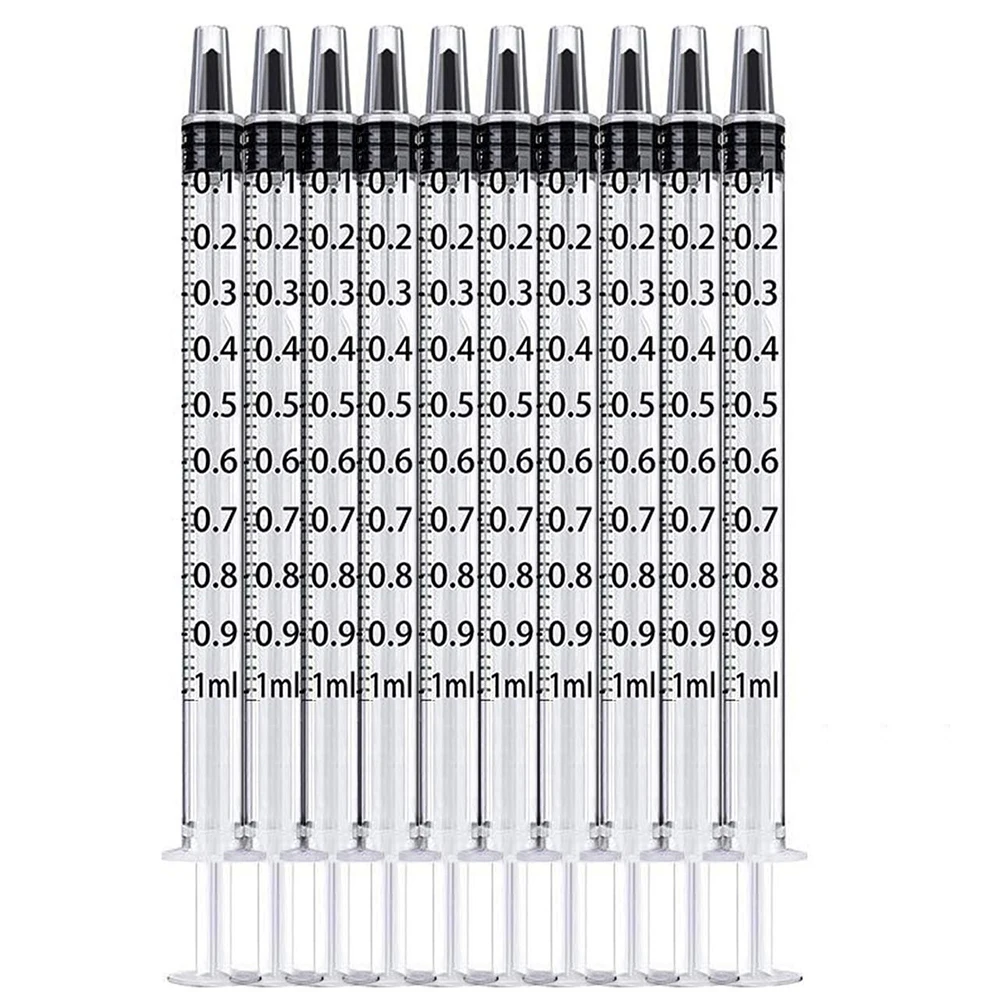 100 Stück/10 Stück 1 ml Großpackung Industriespritzen für Laboratorien, geeignet für Probenentnahmer, Klebstoffspender im Labor, DIY