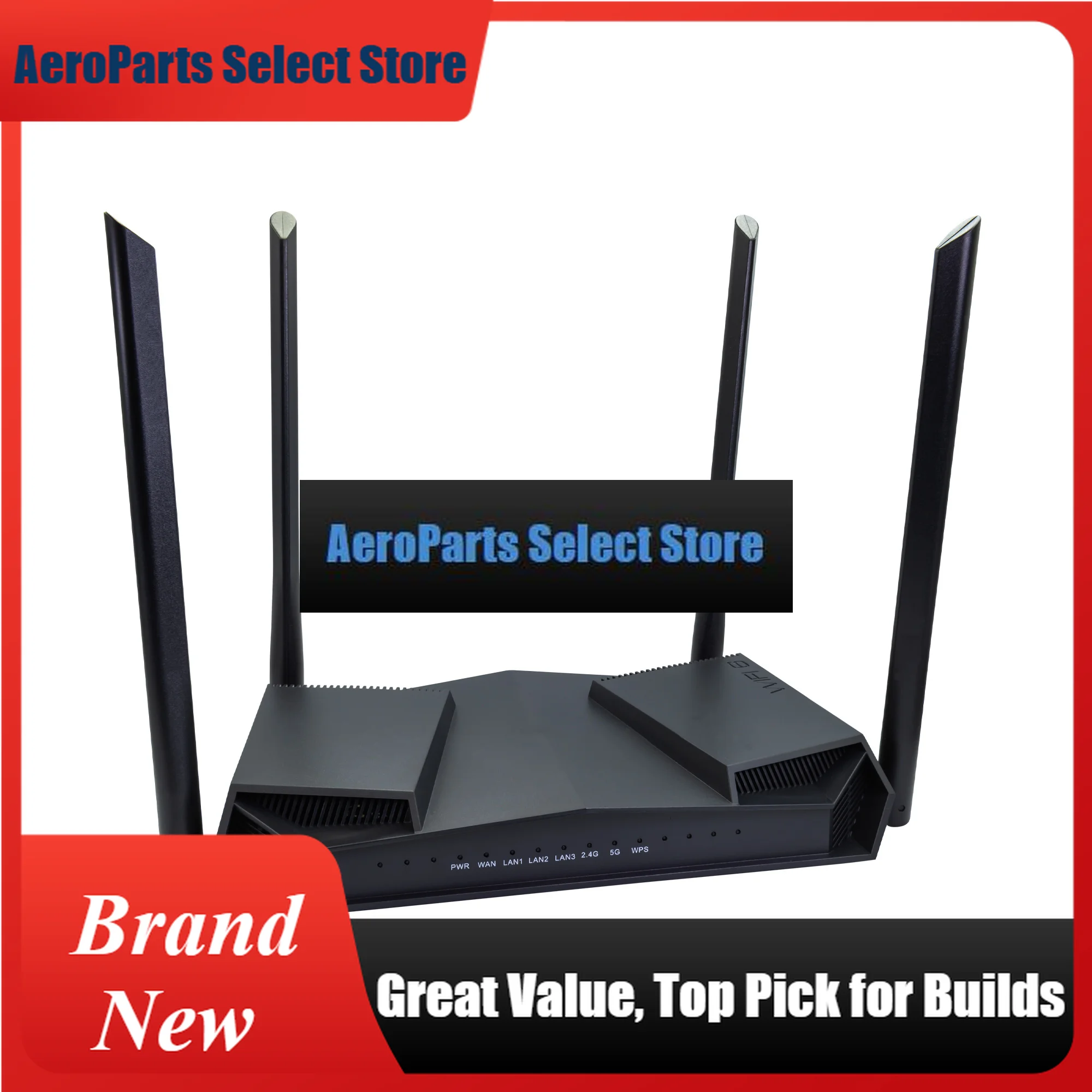 AeroPartsBanana Pi BPI-Wifi 6 OpenWRT Router + Case TR6560 + TR5220 Wifi SOC Dual Core ARM Cortec A9 Integrated 5GE PHY MACs Boa