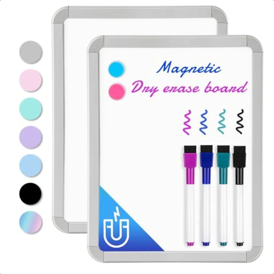 

Small Dry Erase Whiteboard 8.5 x 11 Inches White Board for Students Fridge Locker Mini Dry Erase Board 2 Pack