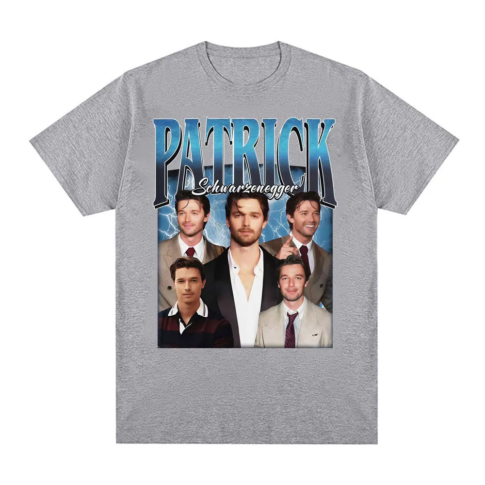 باتريك شوارزنيجر ريترو 90s الجرافيك تي شيرت للرجال النساء Harajuku فيلم قصير الأكمام تي شيرت موضة عادية القطن التي شيرت