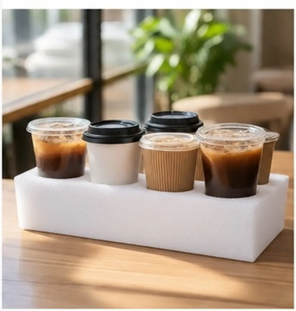 Foam Take Out Drink Carrier Cup Holder Tray 10 Cups Beverage Carrier Coffee Milk Tea Delivery Tray Hot Cold Drink Holder