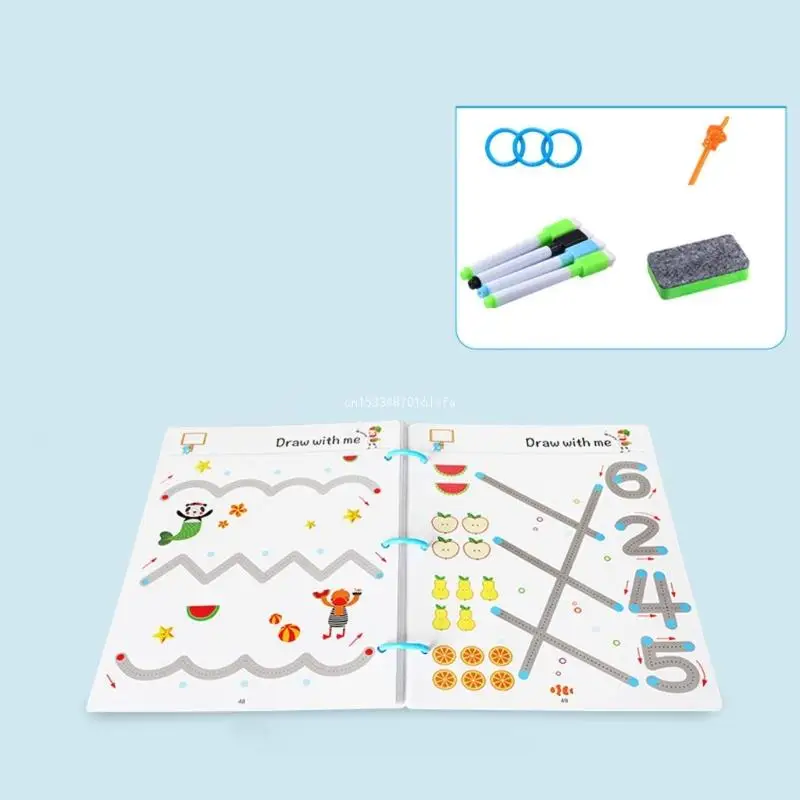 Lines and Shapes Pen Control Kindergarten Supplies Erasable Handwriting Dropship