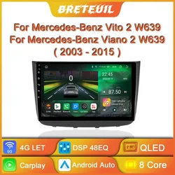 Autoradio Android, Navigation GPS, DSP, Lecteur Vidéo, Stéréo, pour Voiture Mercedes-Benz Vito 2, W639, Viano 2, W639 (2003 2004 2005 2006 2007 2008 2009 2010 2011 2012 2013 2014 2015)