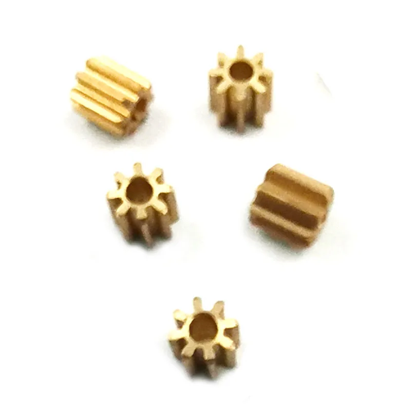 82A 0.6M Copper Gear Diameter 6mm 0.6 Module 8 Tooth Hole 1.98 Mm Brass Pinion Small Toy Motor Gears
