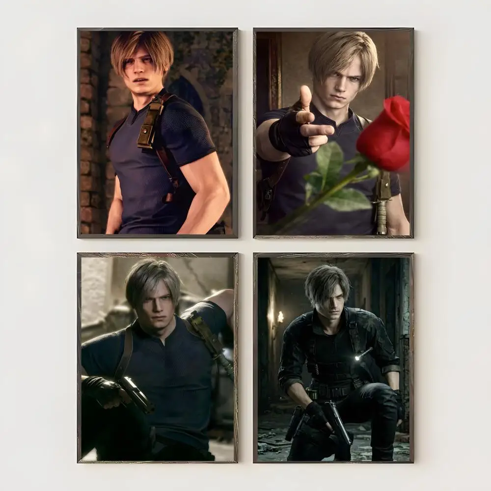 L-Leon S. Kennedy Video Game Poster Waterproof Canvas Art Wrinkle Free Wall Hanging For Home Living Room Bedroom Decor