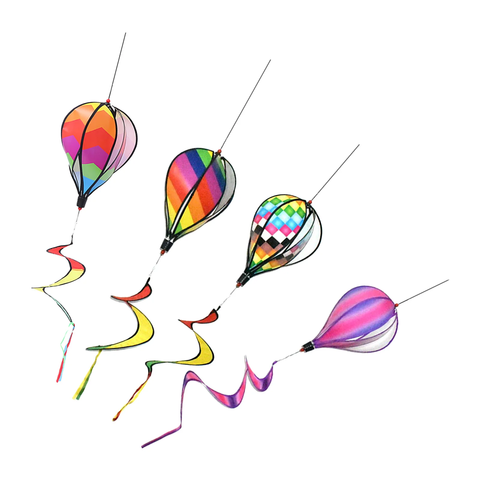 

4Pcs Hot Air Balloon Hanging Decor Spiral Wind for Garden Yard Outdoor Party Hot Air Balloon Wind