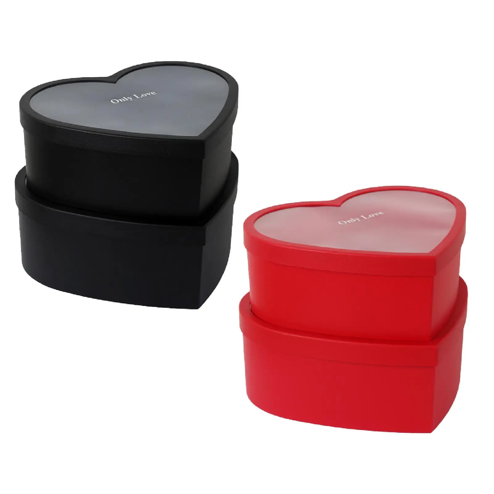 Cajas en forma de corazón con tapas transparentes, embalaje de regalo, Chocolate vacío, 2 uds.