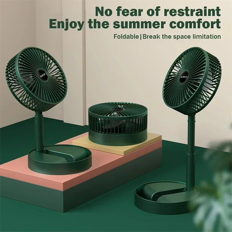 Folding New Kipas Mini Adjustable Mini Fan Kipas Small Cooling Handy Desk Home Office Table Battery USB Rechargeable Portable