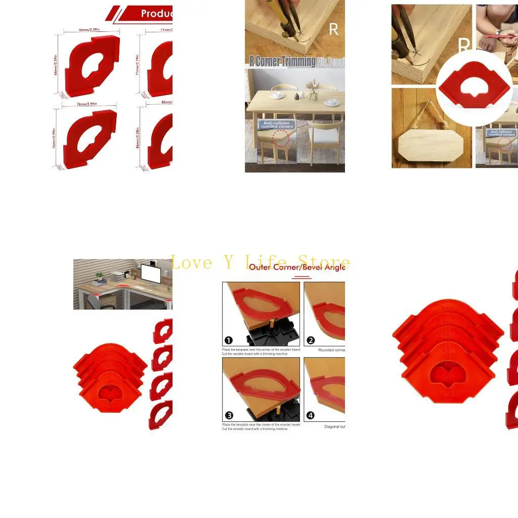 

L74C 4PCS RADIUS JIG HALTER FILETERER для точной отделки из дерева угловой