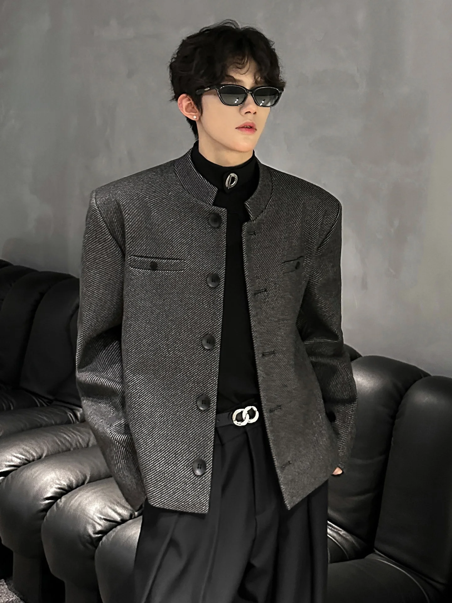 

Мужская куртка Rampo с воротником-стойкой, утепленными плечами, коротким рукавом, молодежная, из полиэфирного волокна, утолщенная, осенне-зимняя верхняя одежда