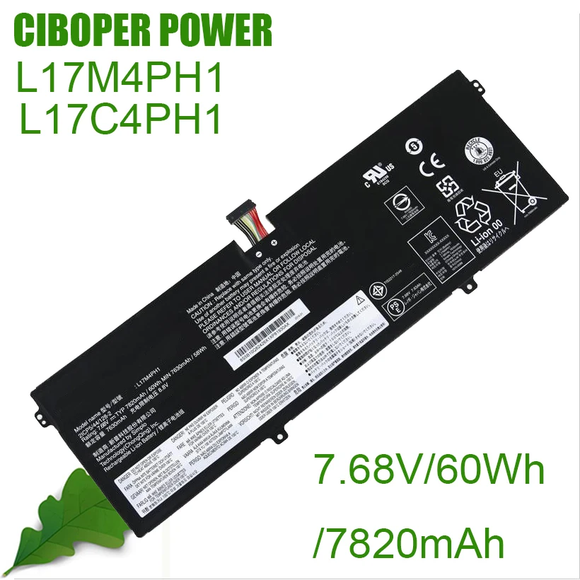CP Genuine Laptop Battery L17C4PH1 L17C4PH2 L17M4PH1 L17M4PH3 7.68V 60Wh For 7 Pro Pro-13IKB C930 C930-13IKB C930-13IKB 81C4