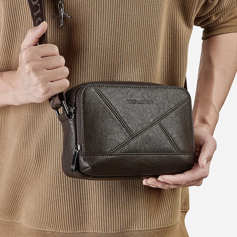 

Модная новая модная мужская высококачественная кожаная сумка, мужская сумка, повседневная исходящая сумка через плечо, взрывы