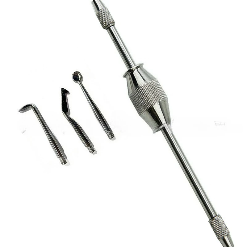 3set Stainless Steel Dental Crown Remover Equipment Tool Automatically Take Manual Control Crown Tool with 3 Tips Press Button