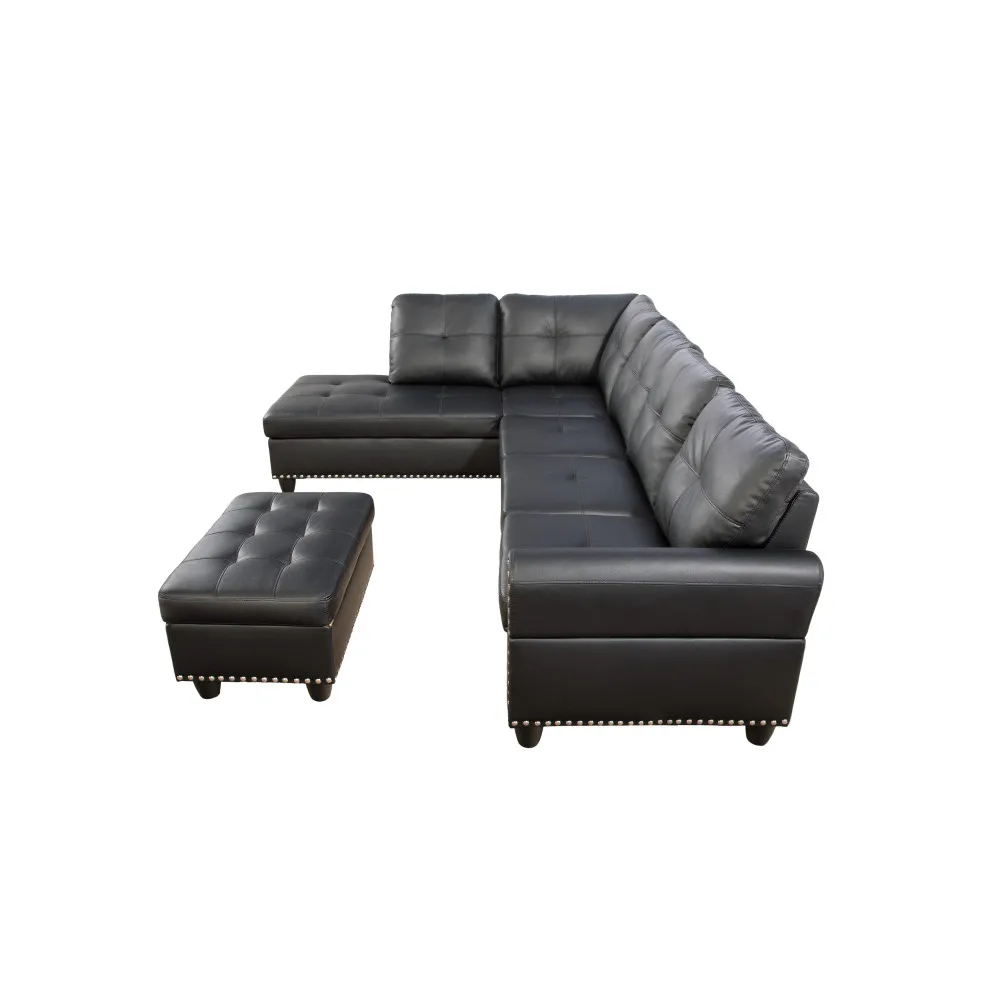 

Irine Faux Leather Sectional Sofa with Ottoman