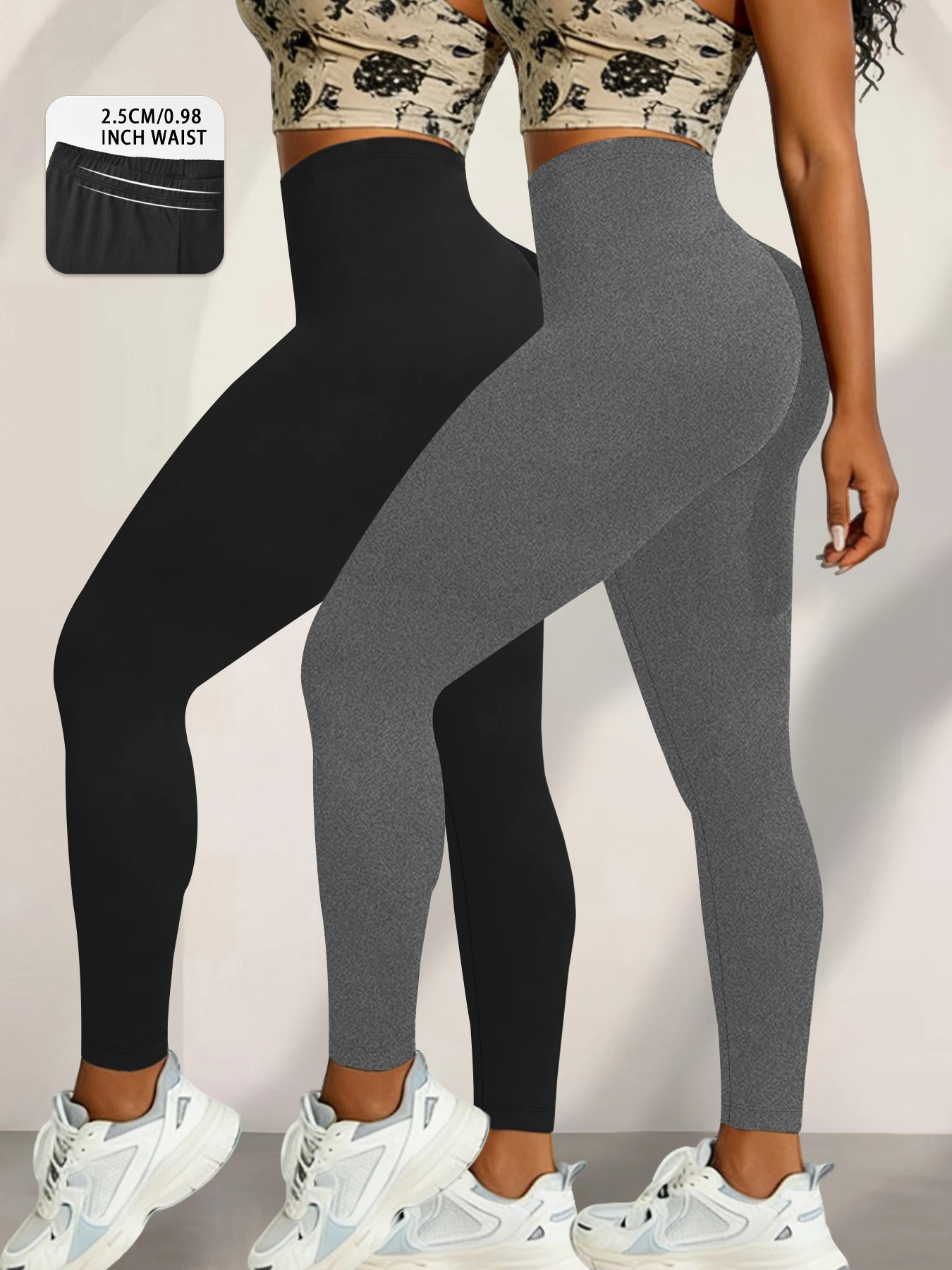 

2 комплекта женских супермягких леггинсов, очень эластичные непрозрачные брюки, для повседневной одежды, на все сезоны