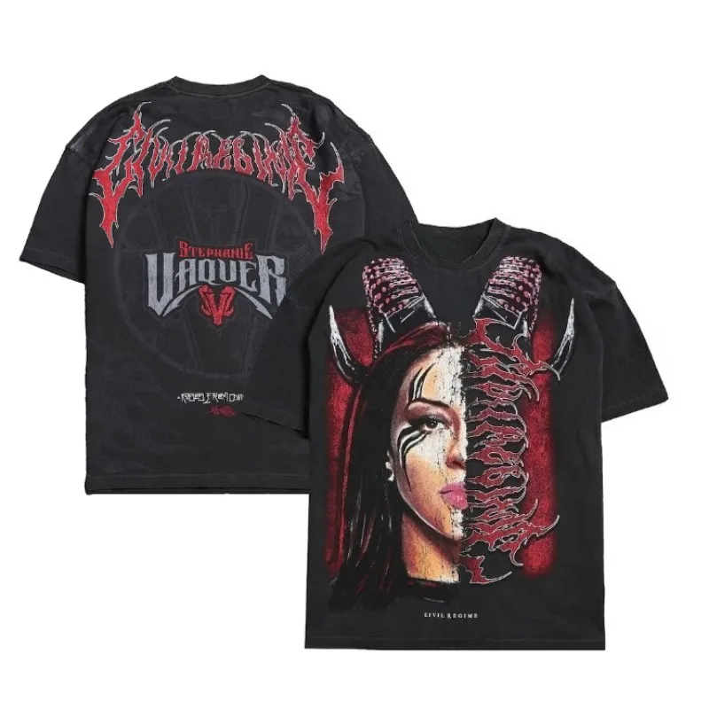Stephanie Vaquer Merch  Tee T-shirt Merch Men Short Sleeve Tee Unisex Tops Clothes Causal Female Y2K Tops