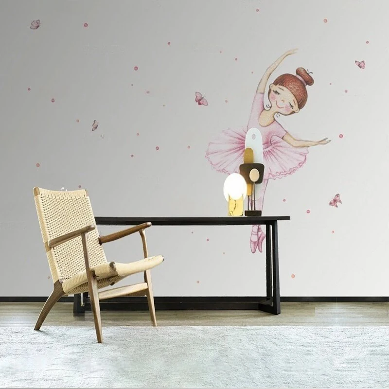 

Custom Cartoon Girl Wall Mural Personalized Modern Wallpaper for Living Room Bedroom Home Interior Design Housewarming Gift