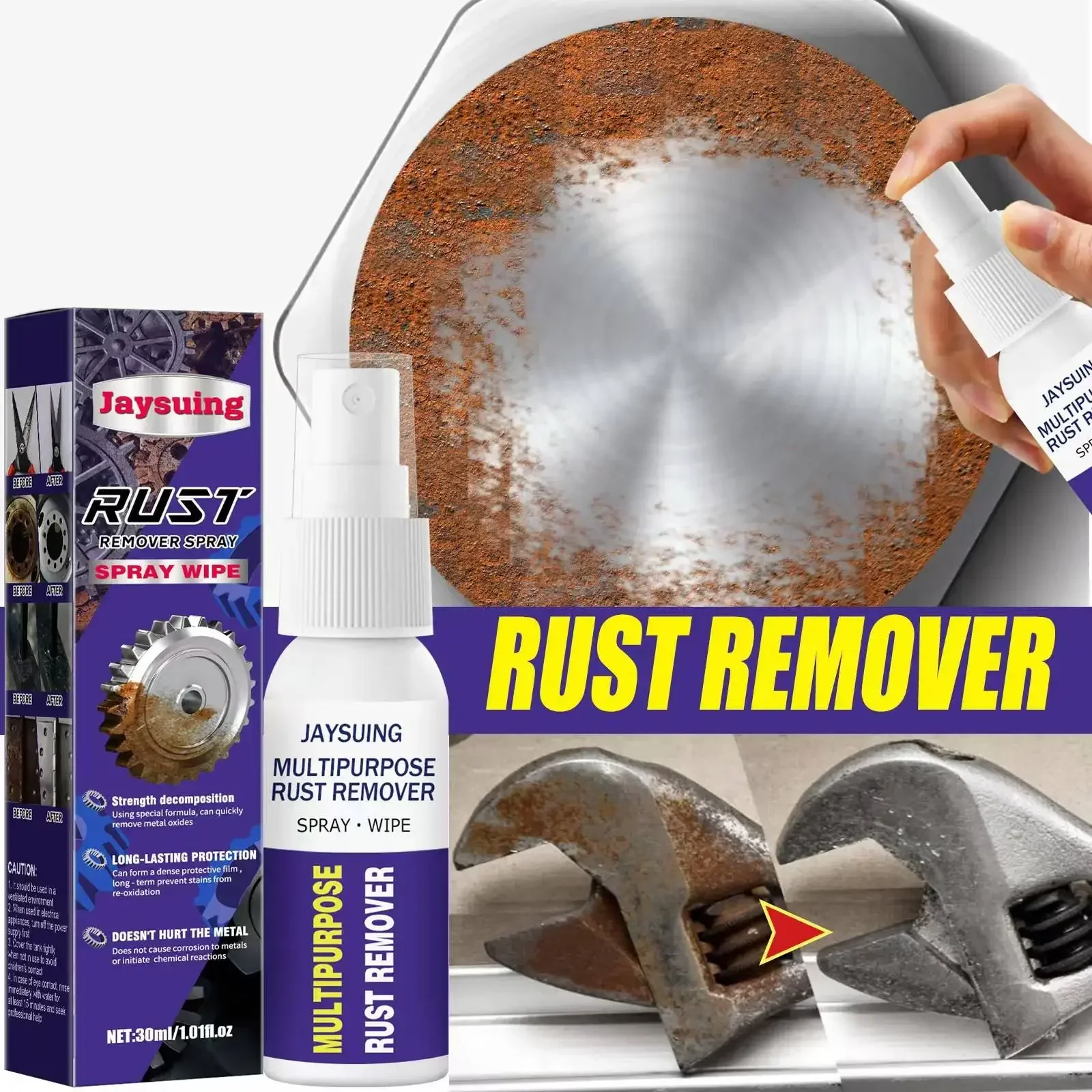 

Rust Remover Potent Car Detailing Maintenance Multi-Purpose Supplies Auto Accessories Gadget Anti-Rust Metal Chrome