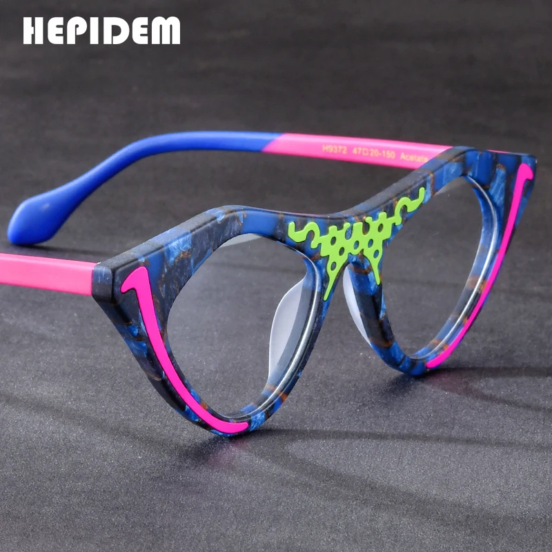 Acetate Glasses Frame Women Brand Design Cat Eye Brand Design Eyeglasses Japanese Handmade Spectacles Cateye Eyewear 9372