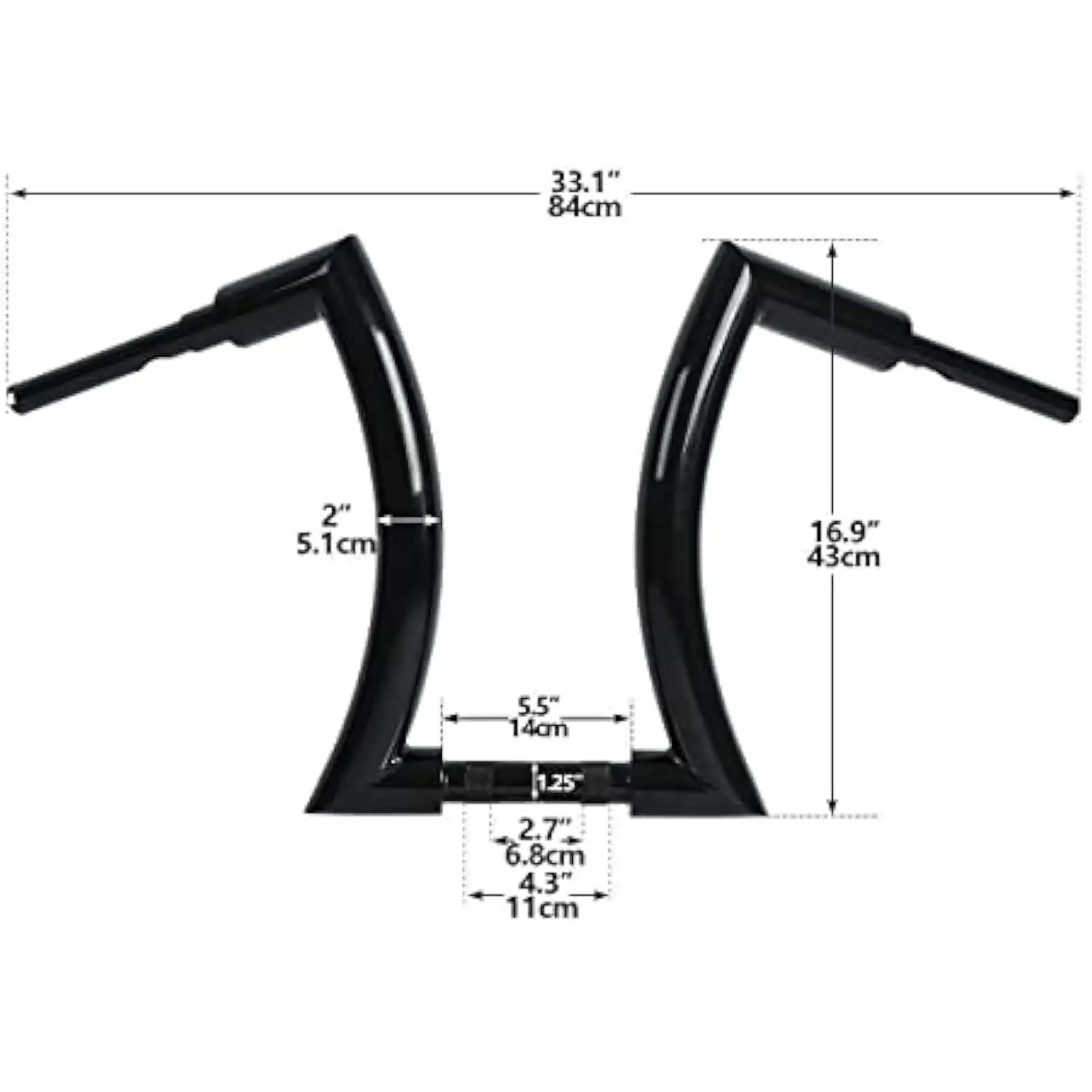 Ape Hanger 2 مقود ، مناسب لهارلي سوفت تايل فست فست سبورتستر ، 16 Ape