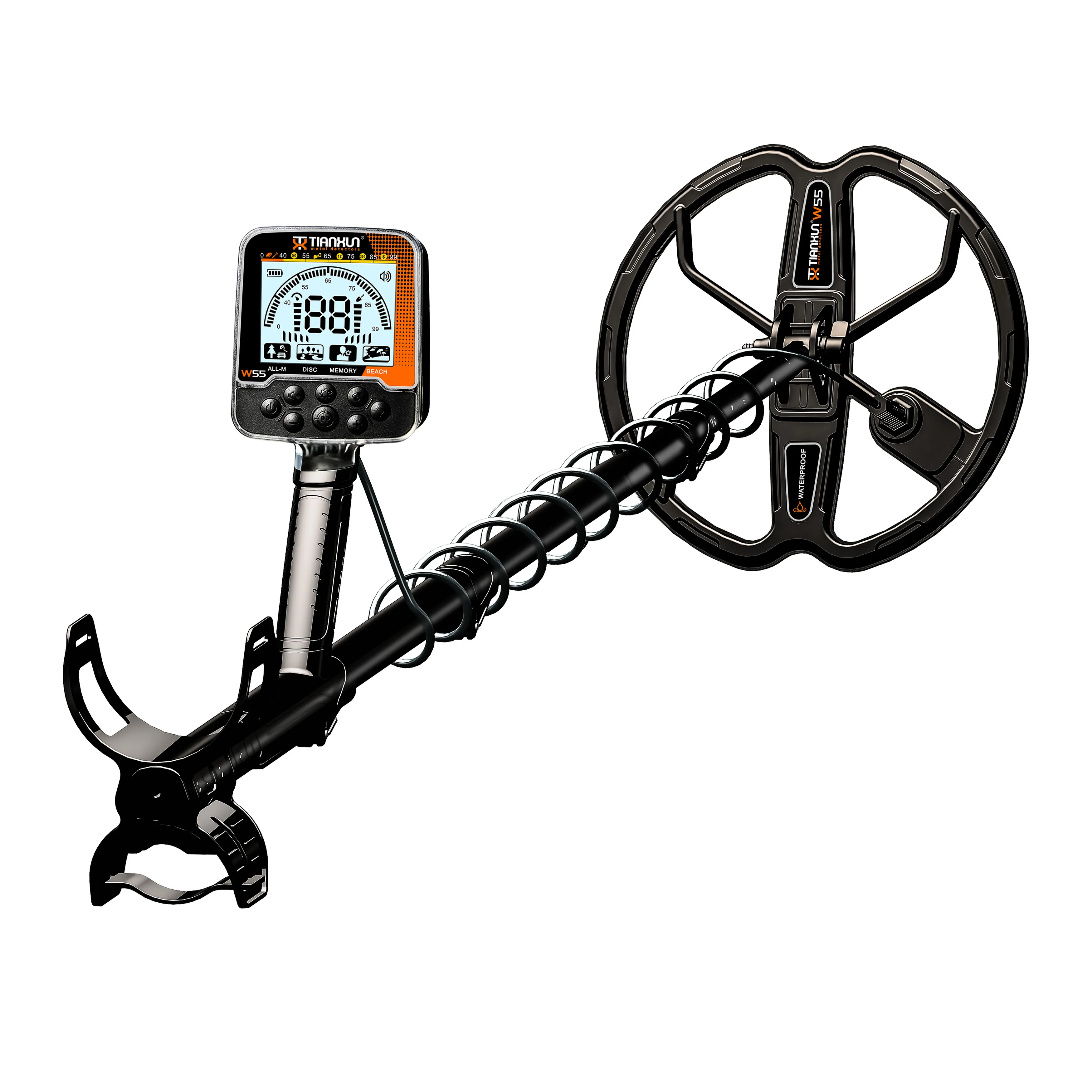 2026 NEW  W55 Long Range Metal Detector Rechargeable IP68  For Metals And  Detection