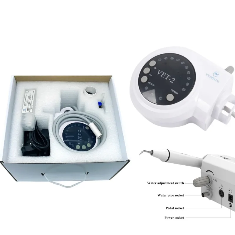 Unidad de Escalado Ultrasónico VV Dental VET-2 para la Prevención de Enfermedades Dentales, Eliminación de Cálculos y Manchas, Máquina Piezoeléctrica