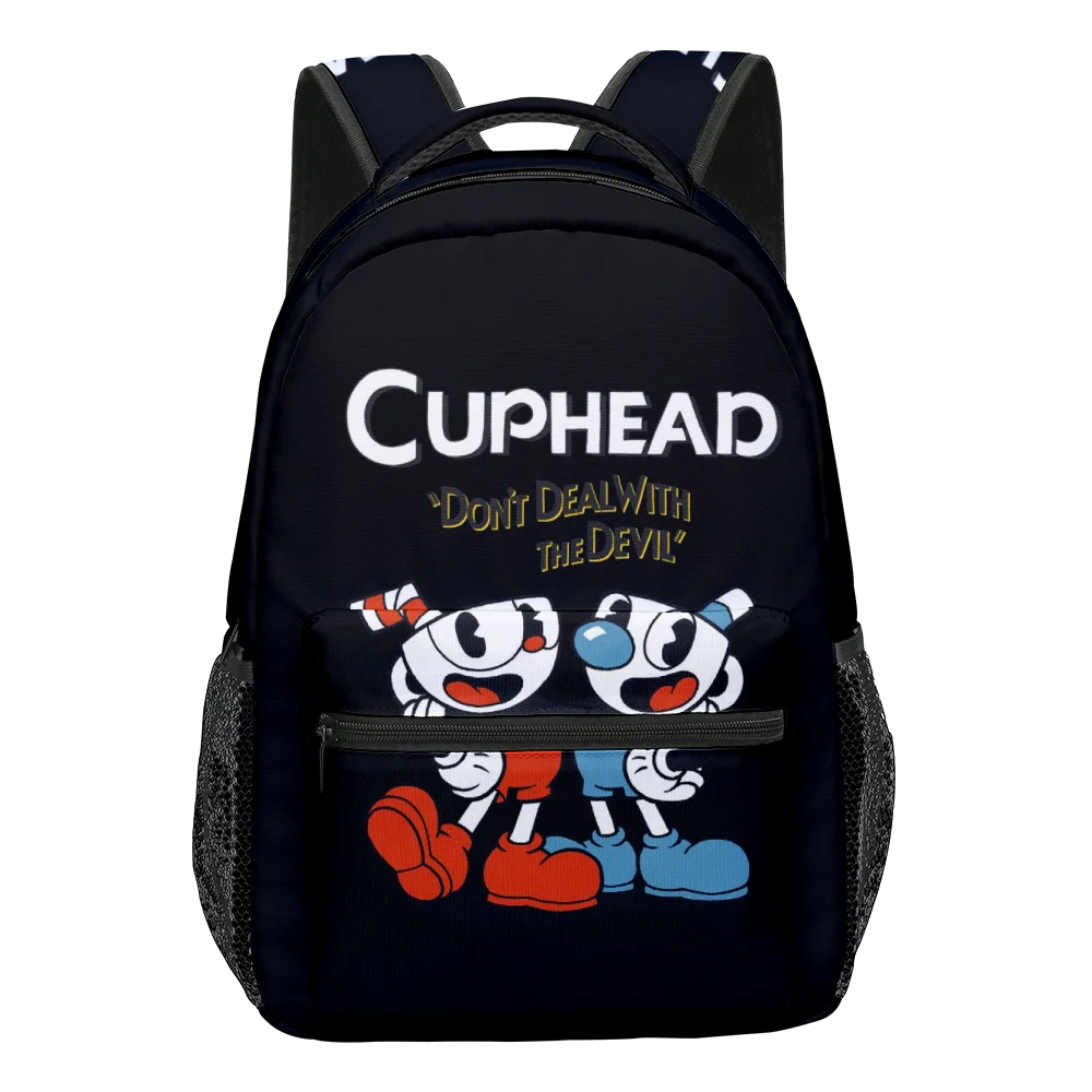 

Popular Kpop Youthful School Bags Unisex Anime Cuphead Travel Bags 3D Print Oxford Waterproof Notebook Shoulder Backpacks