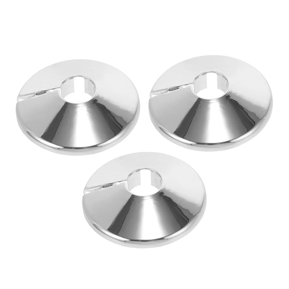 

3Pcs Round Faucet Valve Trim Plates Pipe Covers Plastic Metal Durable Waterproof Clip-on Pipe Collar Cover for Water Pipes and