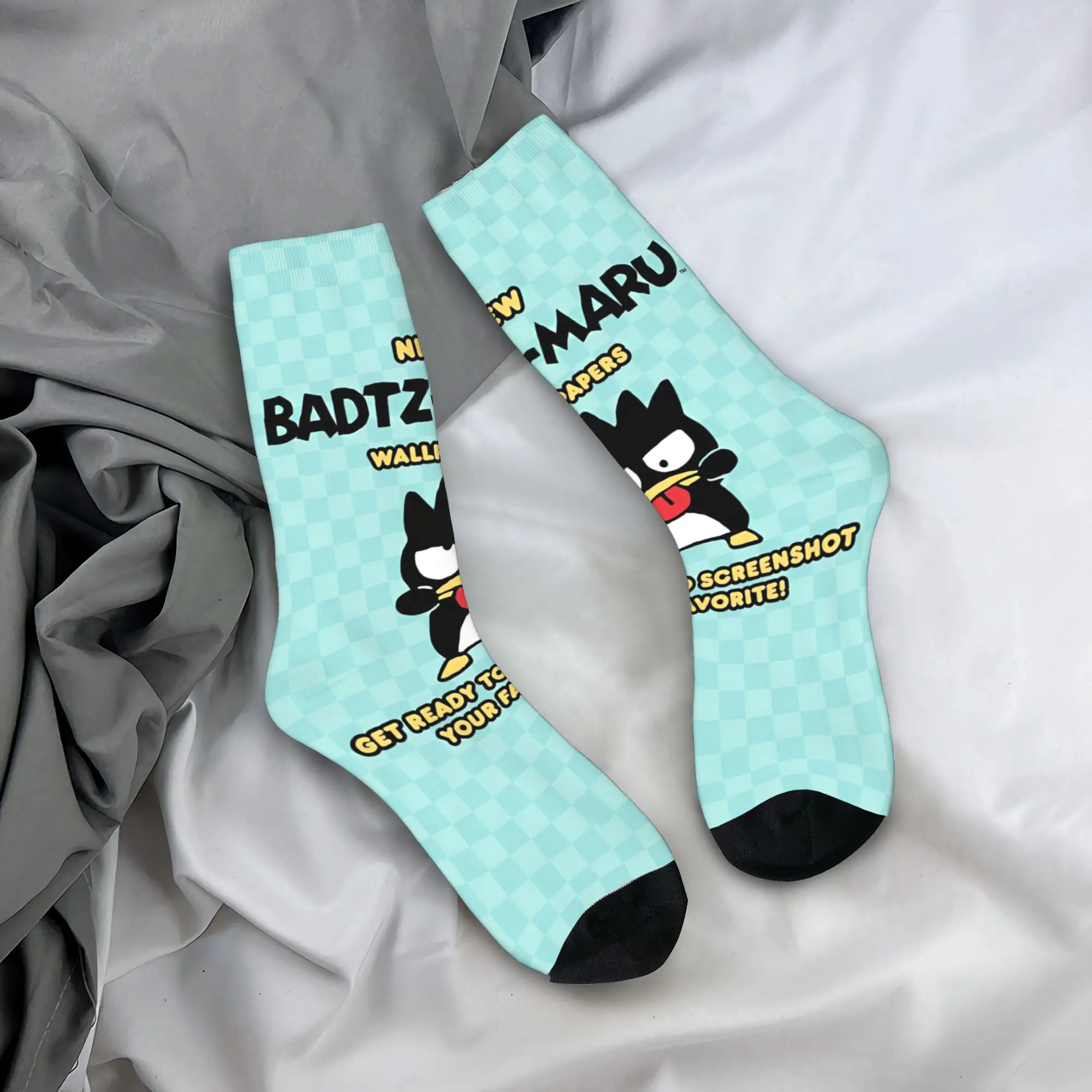 

Мужские носки Bad Badtz Maru, аниме, чулки с пингвином, зимняя новинка, теплые мягкие носки, дизайнерские уличные нескользящие носки
