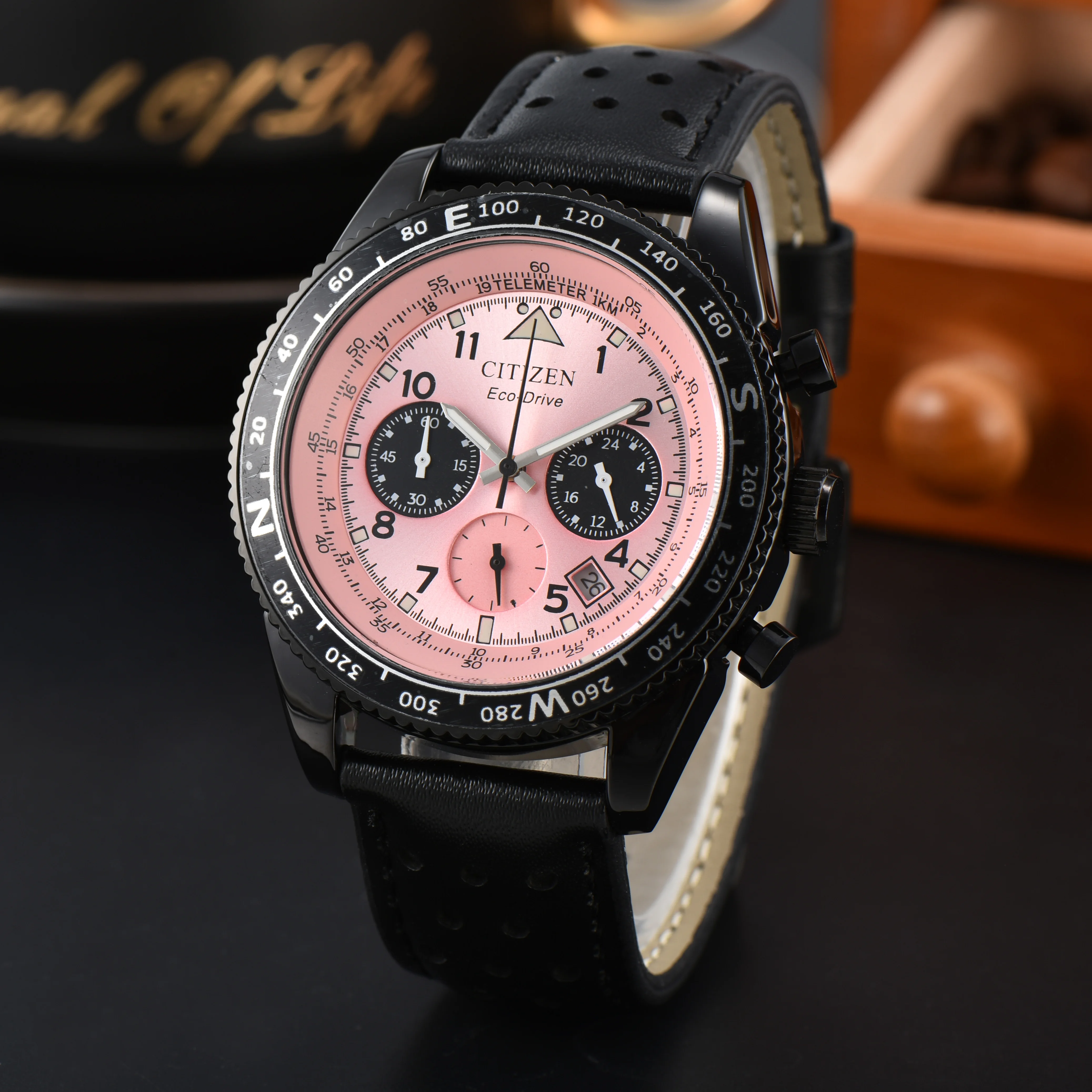 ساعة يد كوارتز من سلسلة Eco للرجال ، ساعة غوص رياضية ، حزام ، ضوء ليلي ، قرص أسود ، مجوهرات