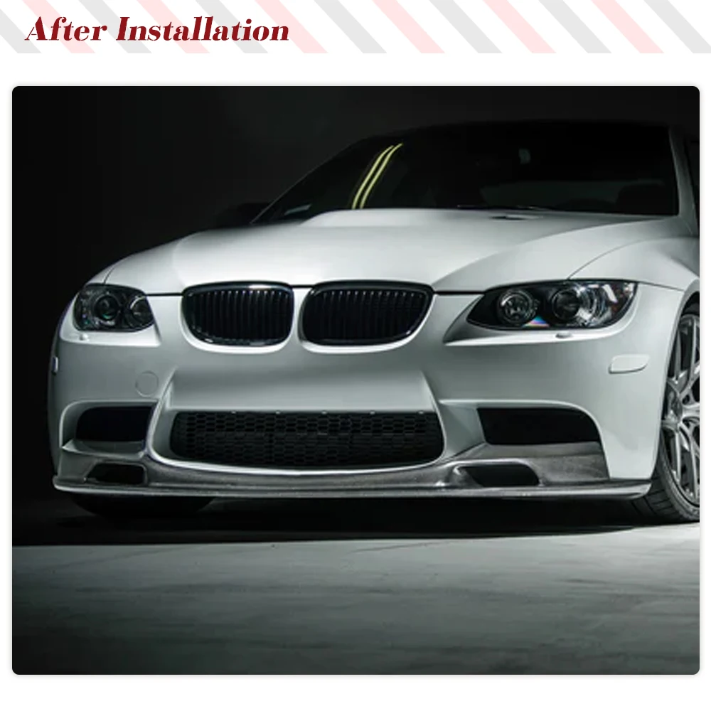 Car Front Bumper Lip Spoiler Splitters for BMW E90 E92 E93 M3 Sedan Coupe Convertible Cabriolet 2007 - 2013 Half Carbon Fiber